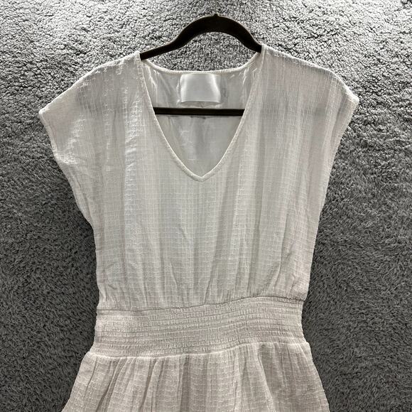 Vacate The Label Women's Medium White Dress Sleeveless Ruffles V-Neck - Picture 3 of 10